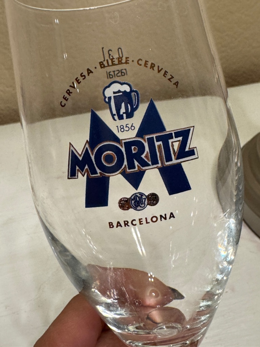 Moritz Barcelona Stemmed Beer Glasses Set of 6 | 0.3L Spain Cerveza Breweriana